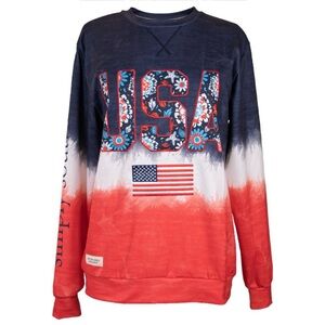 SIMPLY SOUTHERN 🇺🇸 USA Patriotic Coastal Beach Pullover Long Sleeve Sweatshirt